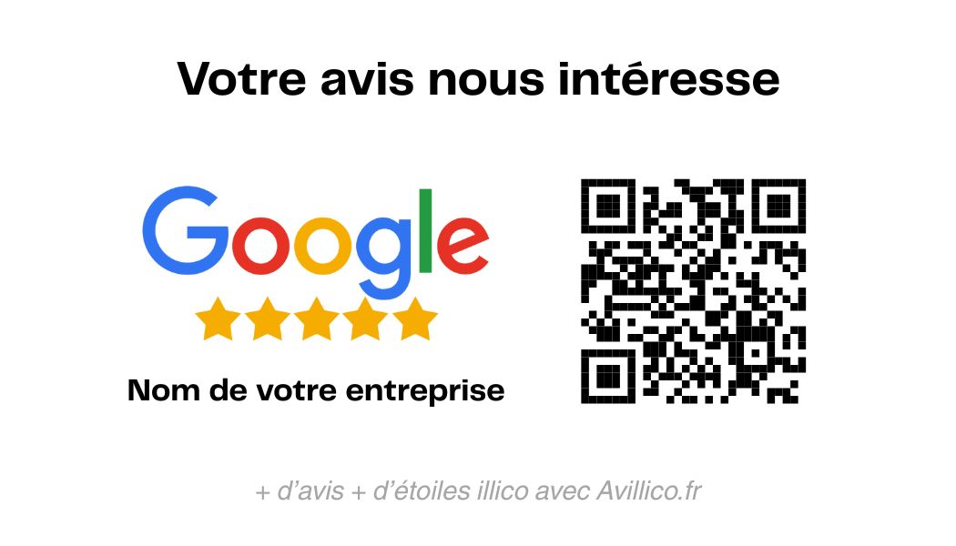 exemple carte d'avis QR Code